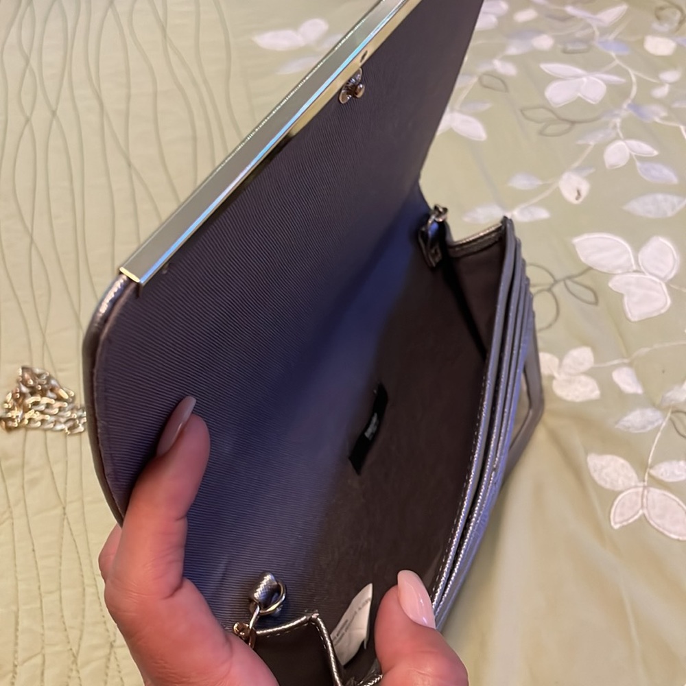 Mossimo Cross Body Clutch Purse Silver - image 8